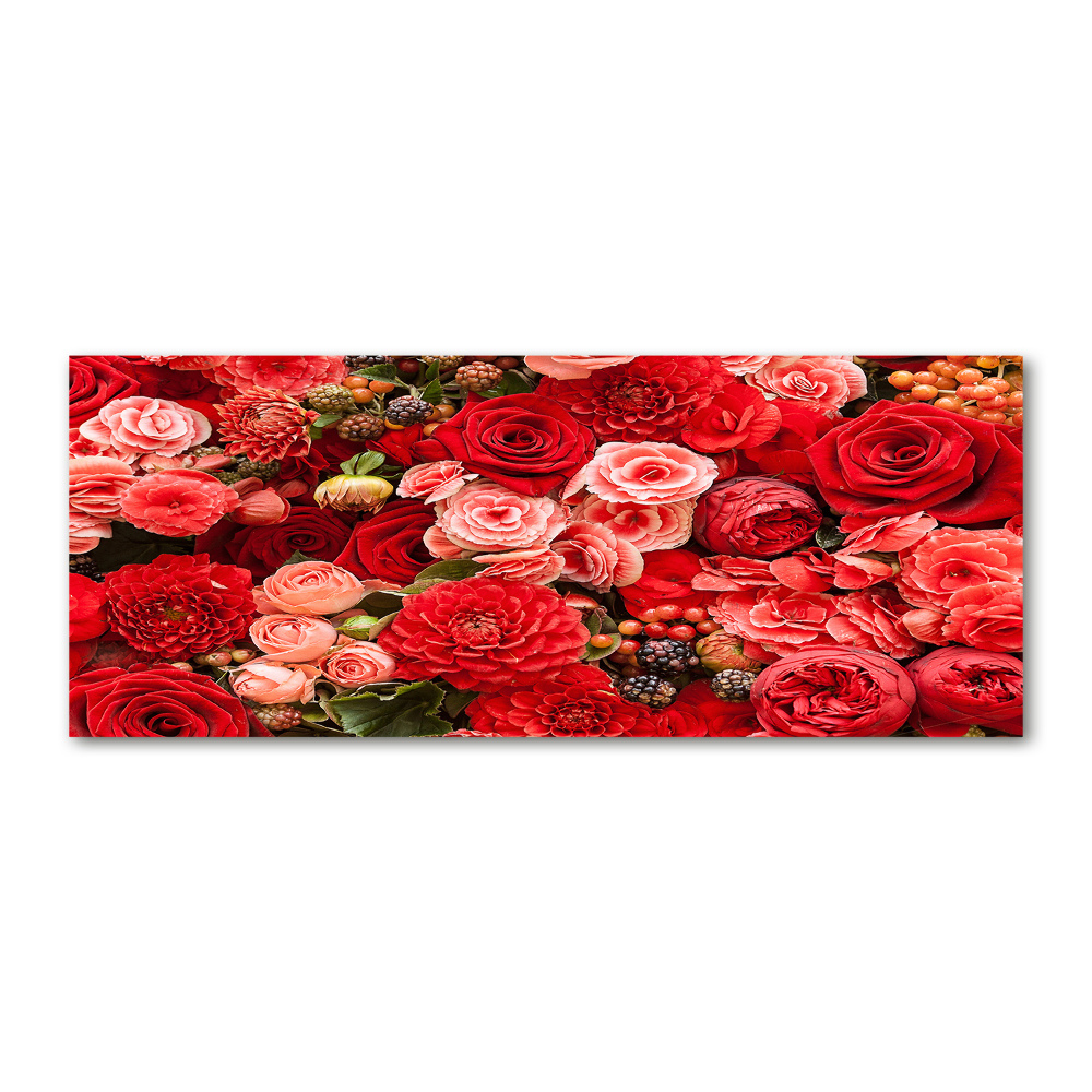 Tableau acrylique Fleurs rouges