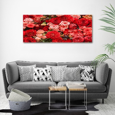 Tableau acrylique Fleurs rouges