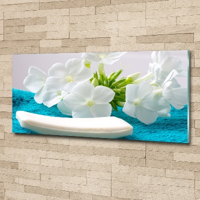 Acrylique tableau Fleurs blanches spa