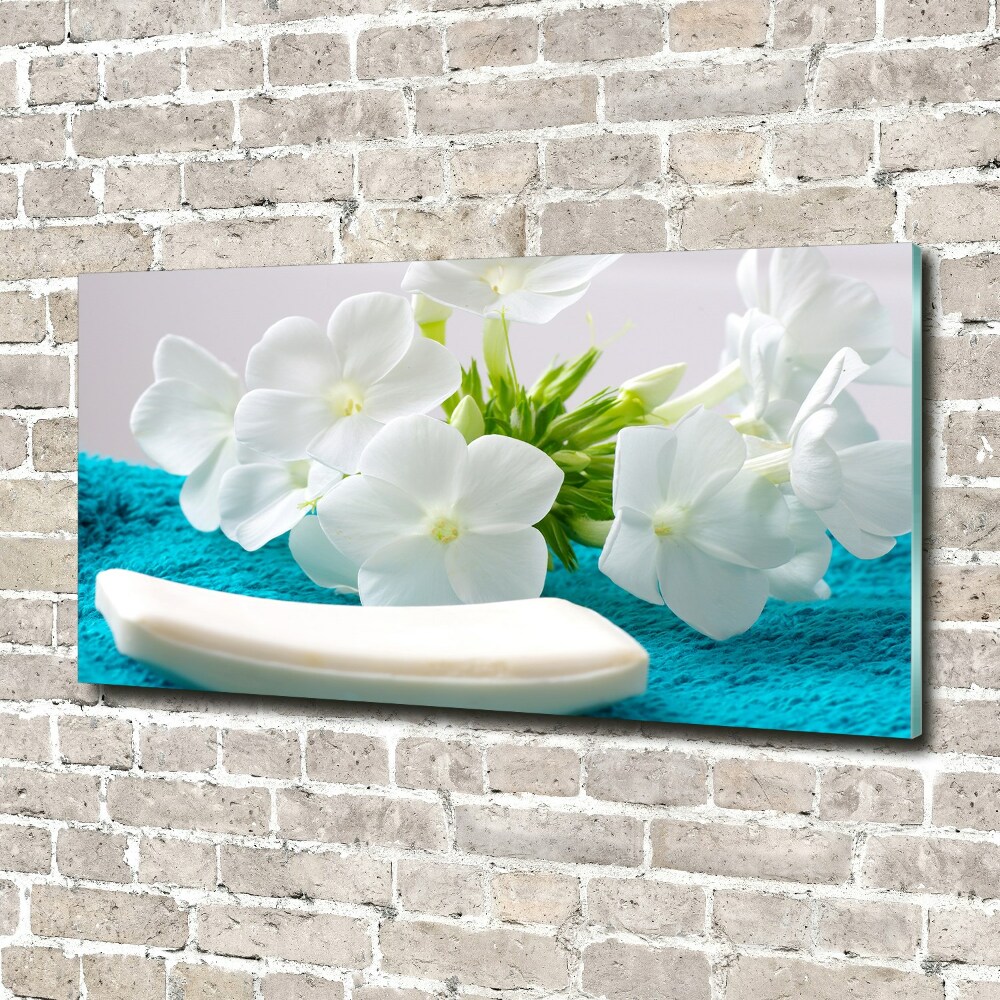 Acrylique tableau Fleurs blanches spa