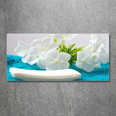 Acrylique tableau Fleurs blanches spa