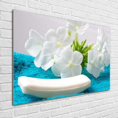 Acrylique tableau Fleurs blanches spa