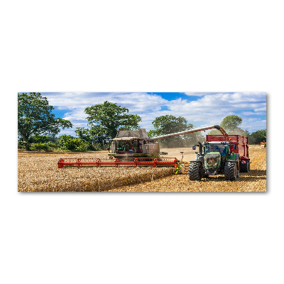 Tableau sur verre acrylique Moissonneuse-batteuse et tracteur