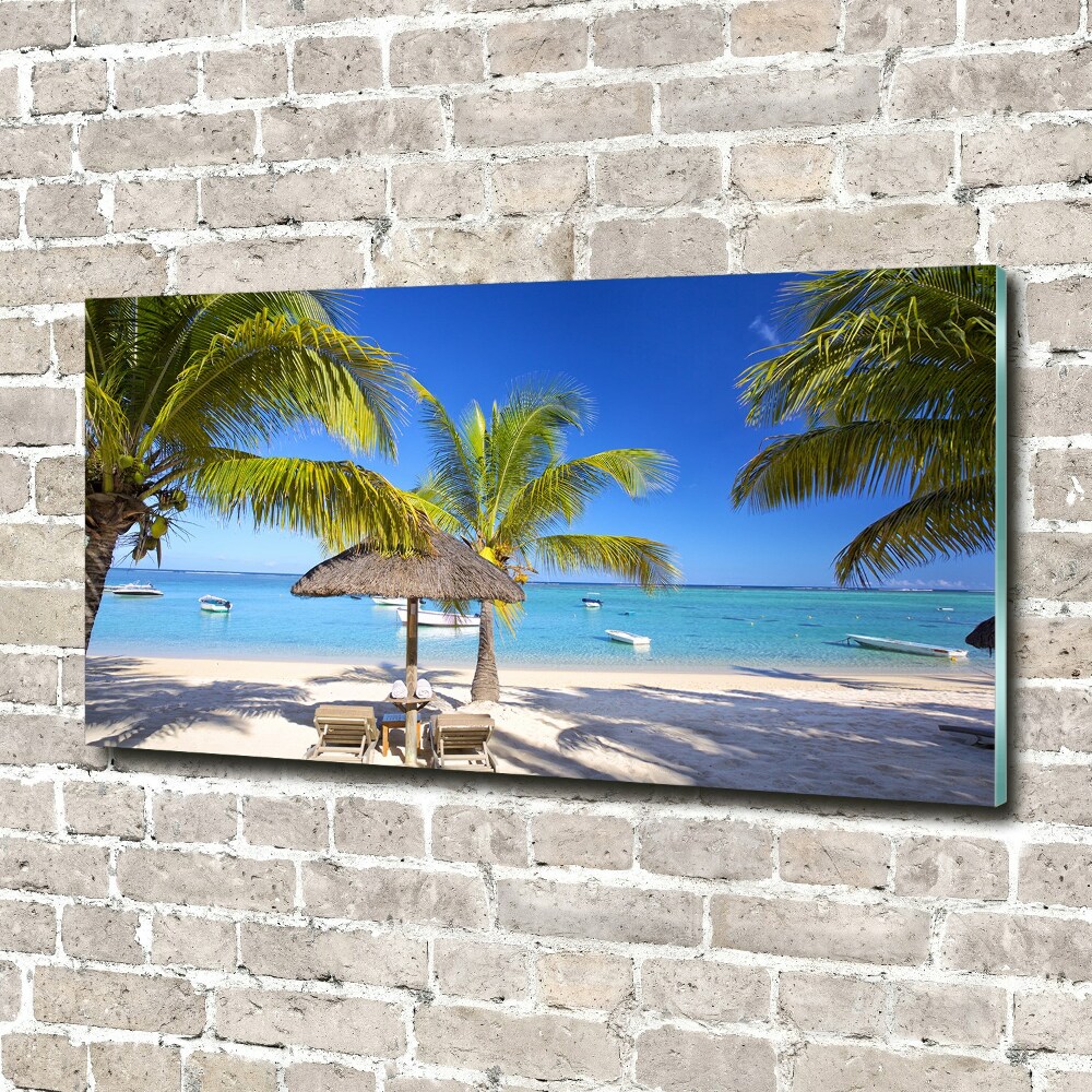 Tableau sur verre acrylique Plage de l'île Maurice