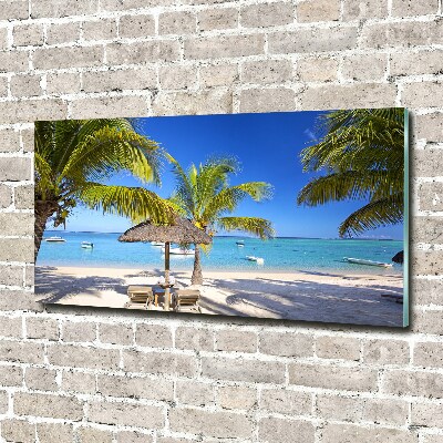 Tableau sur verre acrylique Plage de l'île Maurice