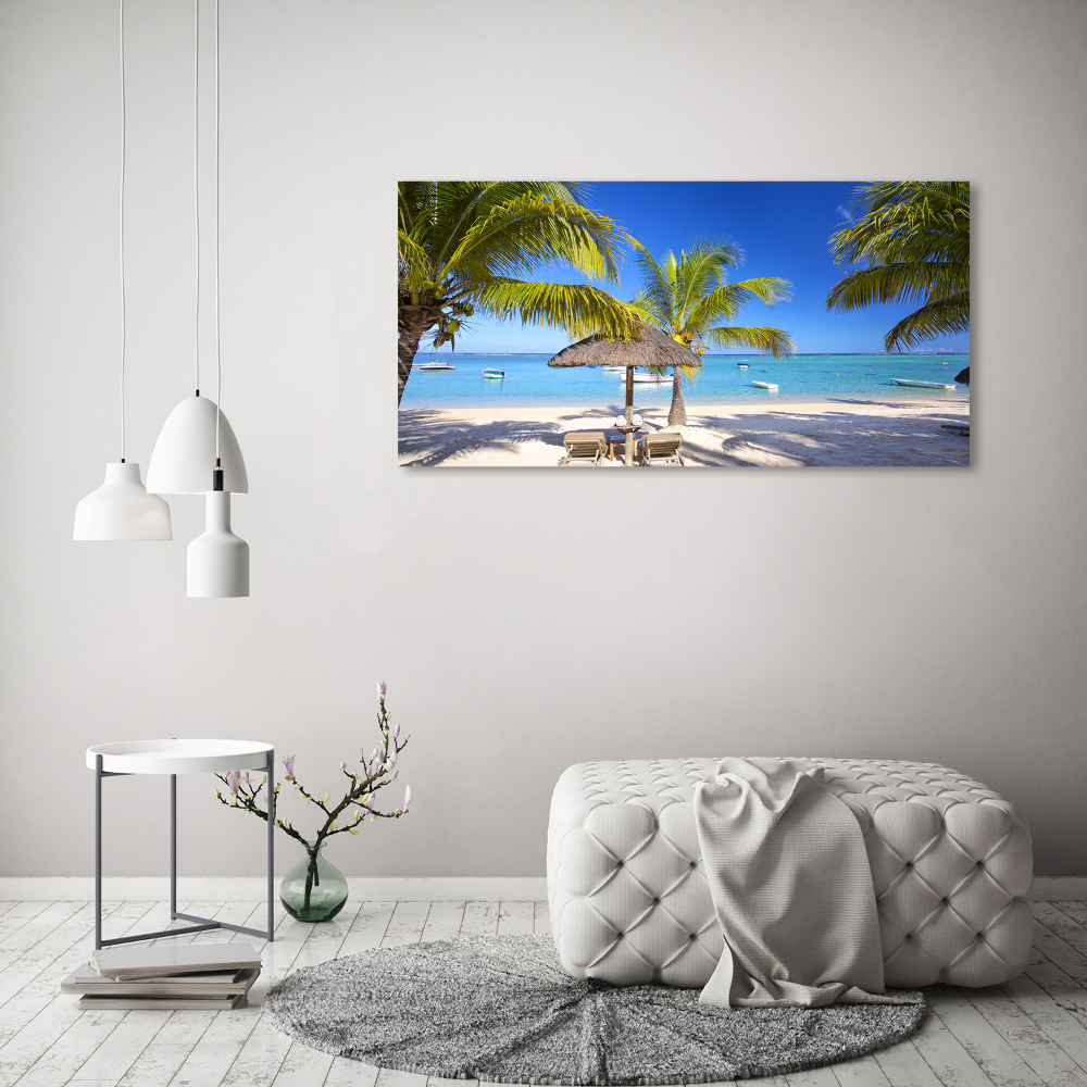 Tableau sur verre acrylique Plage de l'île Maurice