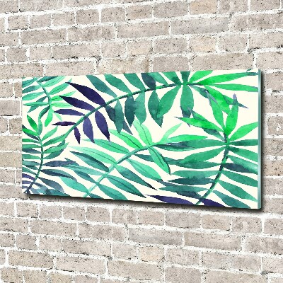 Acrylique tableau Feuilles peintes tropicales