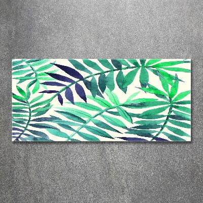 Acrylique tableau Feuilles peintes tropicales