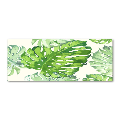 Tableau verre acrylique Feuilles tropicales monstera