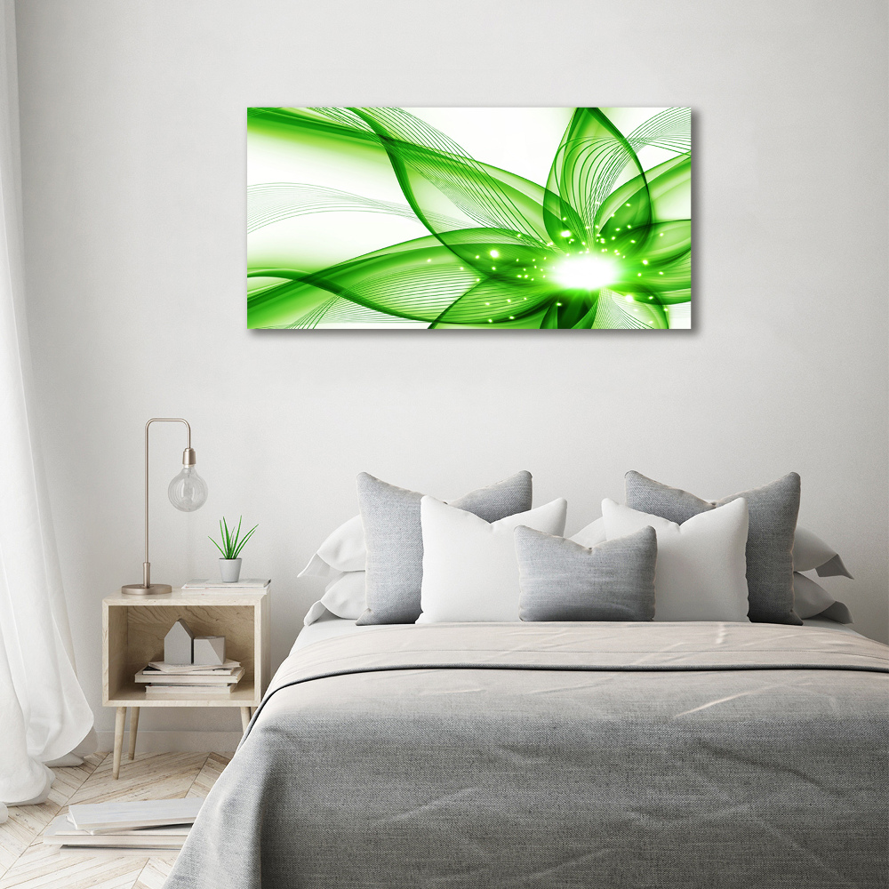 Tableau sur verre acrylique Abstraction Fleur verte