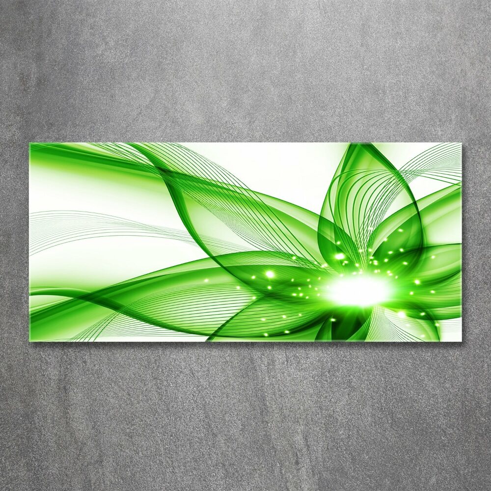 Tableau sur verre acrylique Abstraction Fleur verte