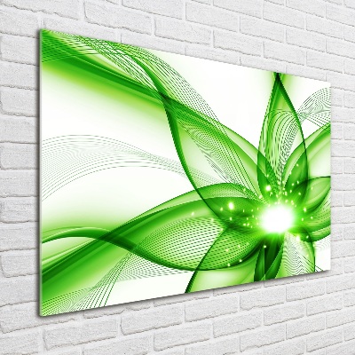 Tableau sur verre acrylique Abstraction Fleur verte