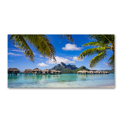 Tableau en acrylique Palmiers à Bora Bora