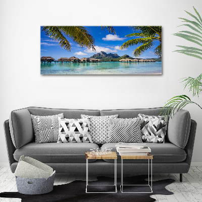 Tableau en acrylique Palmiers à Bora Bora