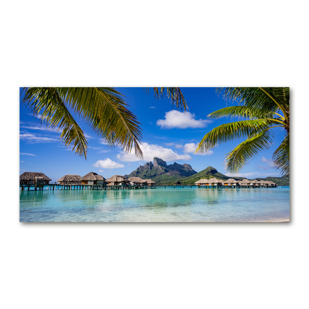 Tableau en acrylique Palmiers à Bora Bora