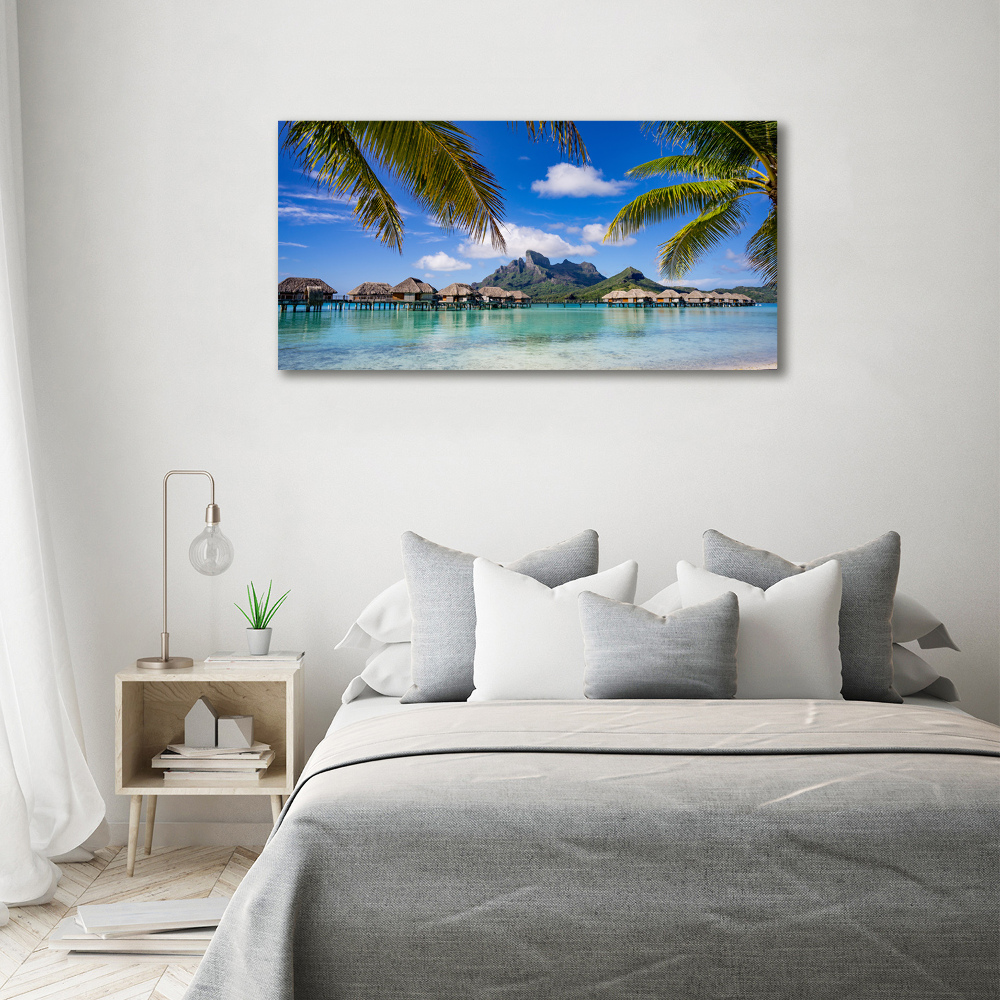 Tableau en acrylique Palmiers à Bora Bora