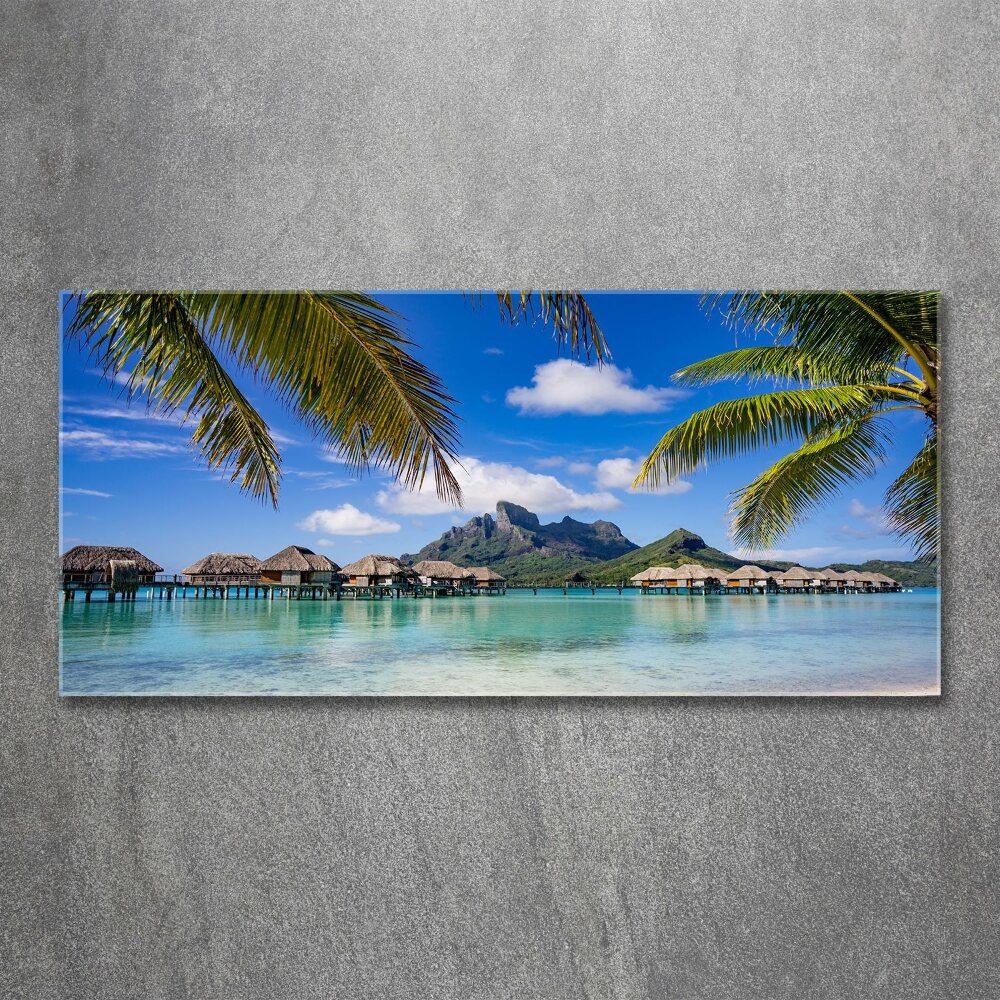 Tableau en acrylique Palmiers à Bora Bora