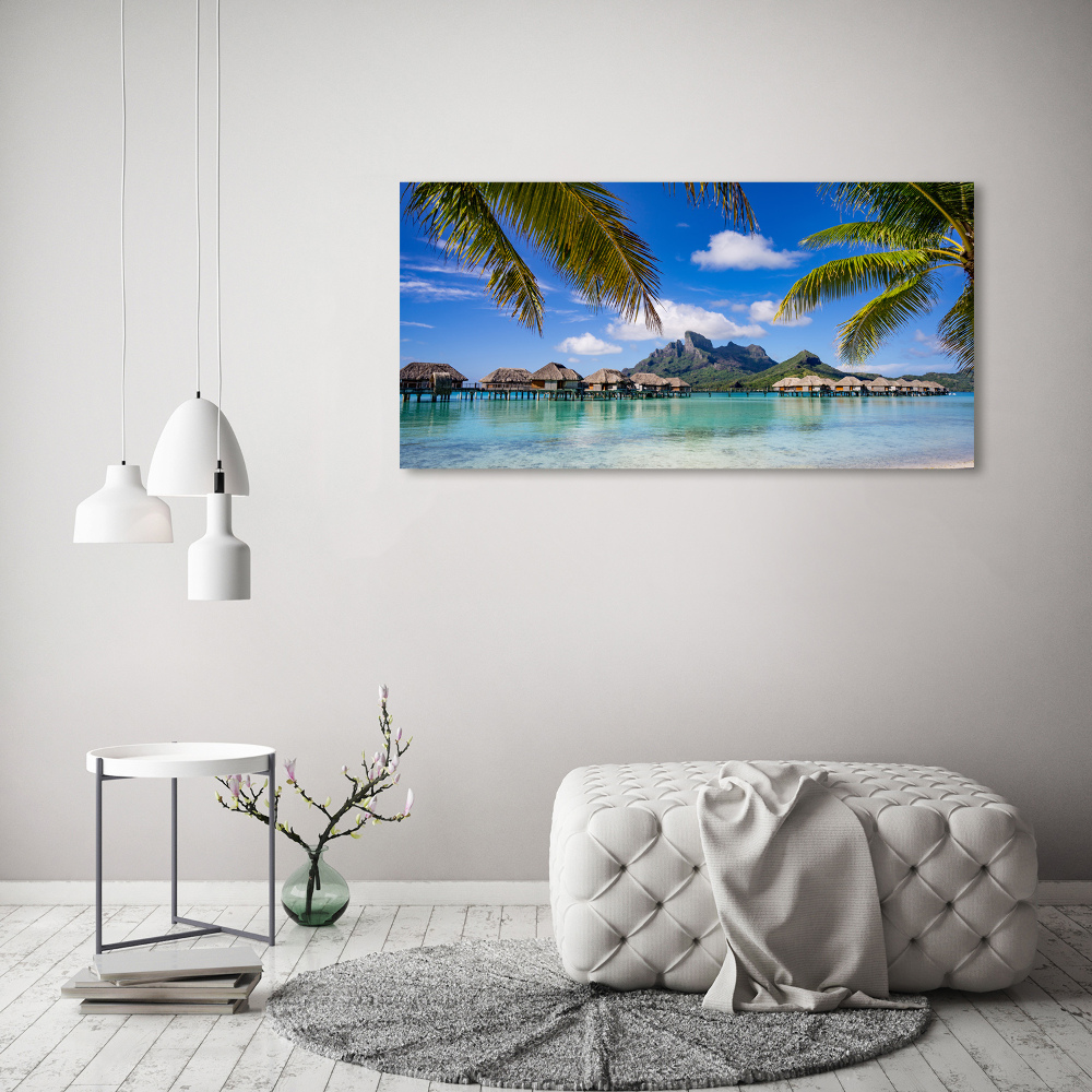 Tableau en acrylique Palmiers à Bora Bora