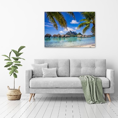 Tableau en acrylique Palmiers à Bora Bora