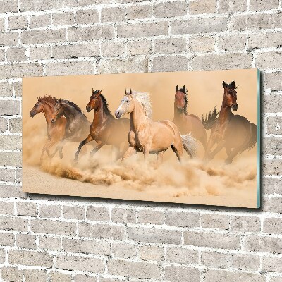 Acrylique tableau Chevaux dans le désert