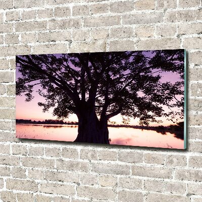 Tableau acrylique Arbre et lac