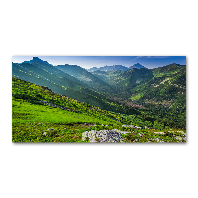 Tableau sur verre acrylique Aube dans les montagnes