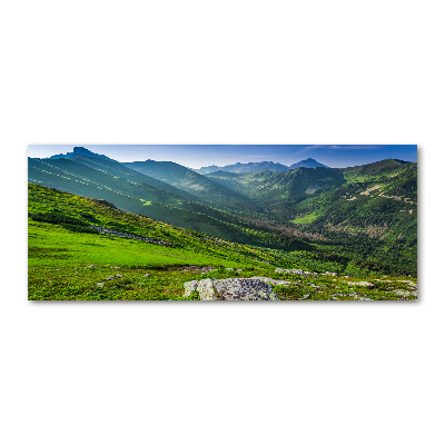 Tableau sur verre acrylique Aube dans les montagnes