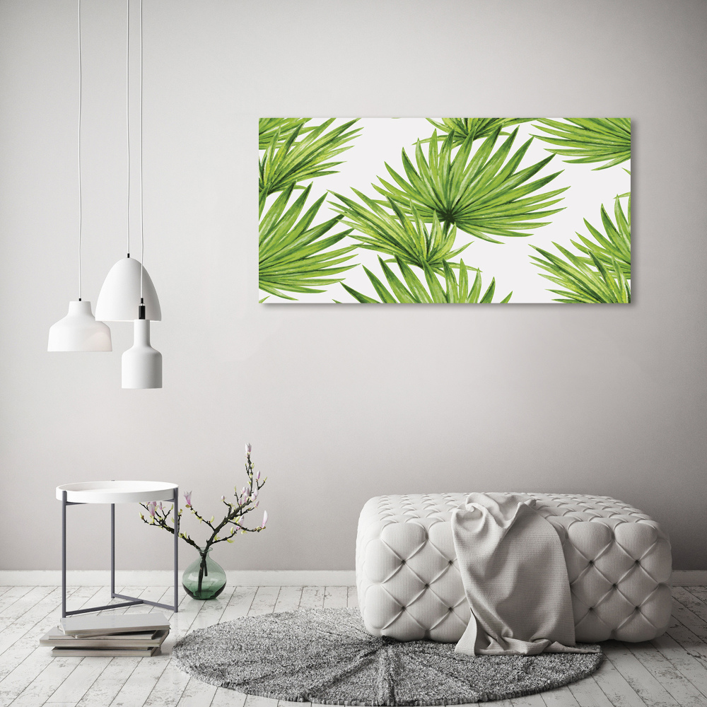 Tableau acrylique Feuilles tropicales éventail