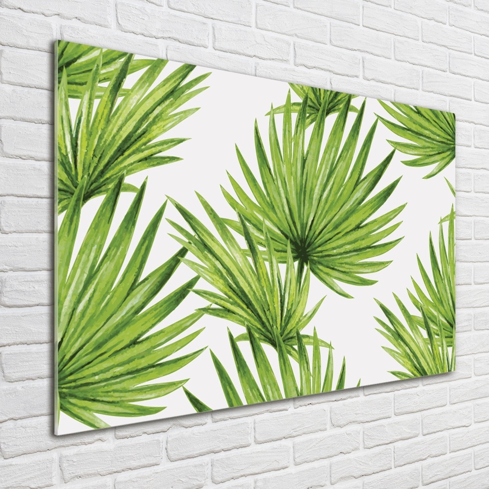 Tableau acrylique Feuilles tropicales éventail