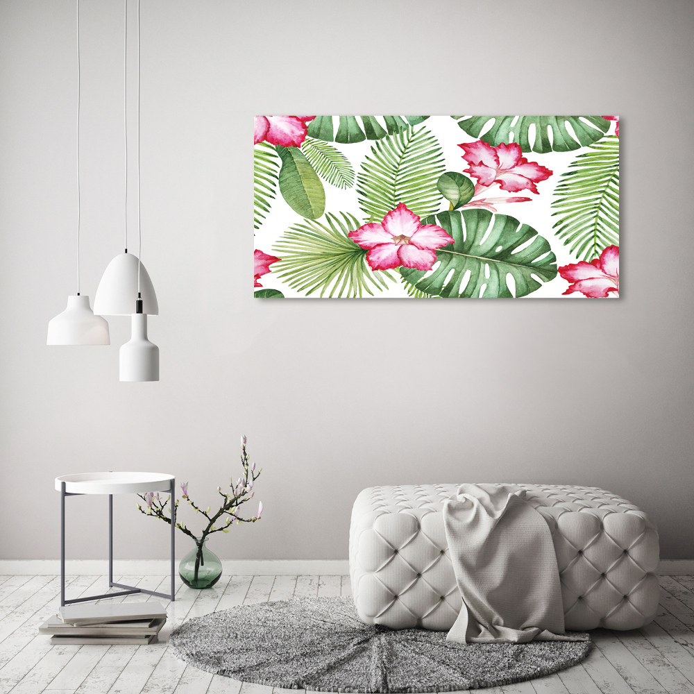 Tableau sur verre acrylique Fleurs exotiques