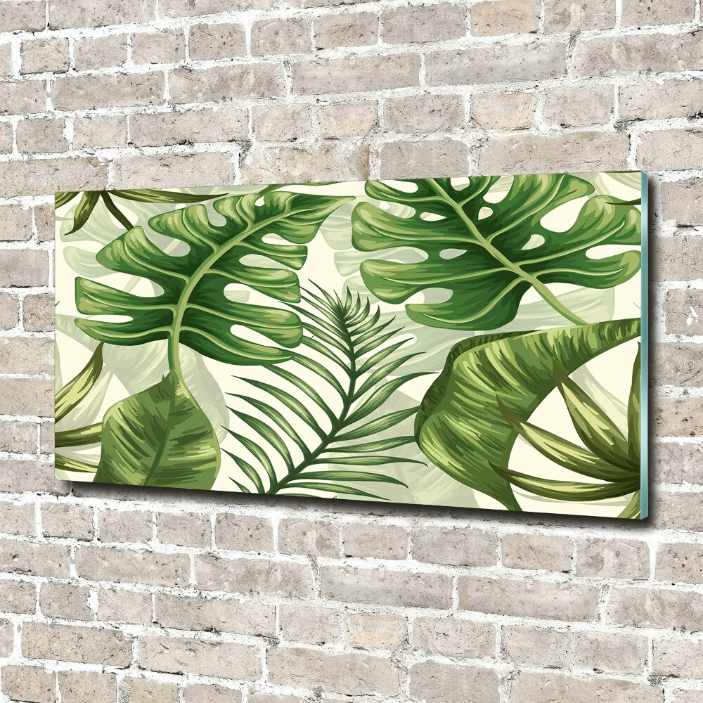 Tableau verre acrylique Feuilles tropicales