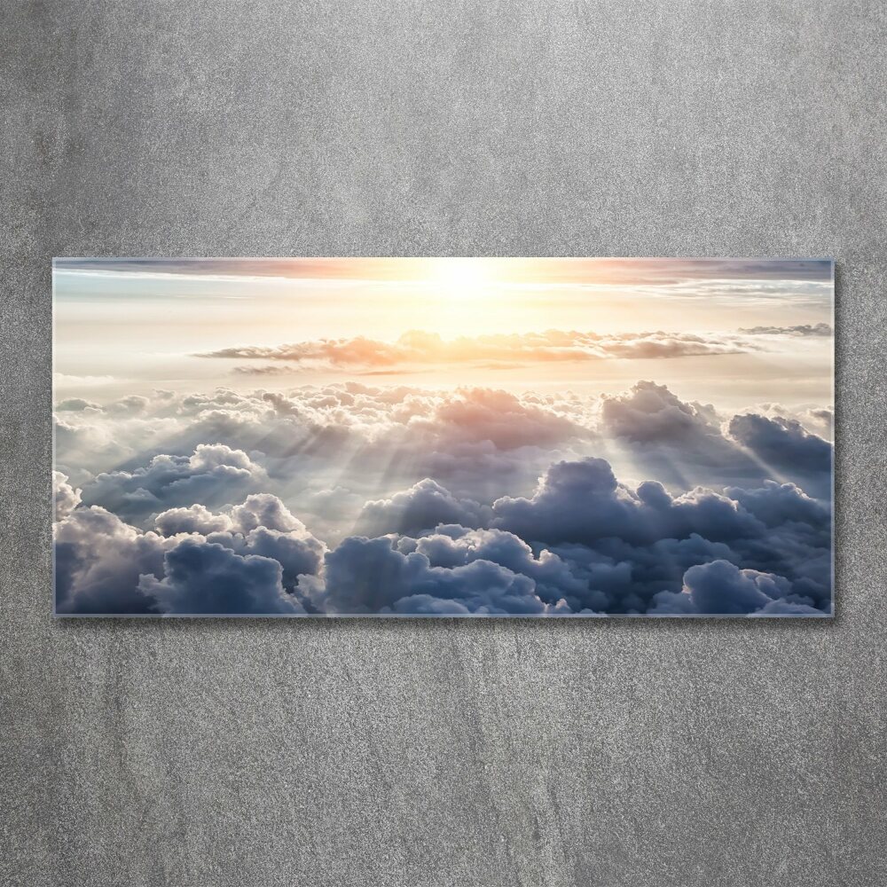 Tableau sur verre acrylique Vue des nuages à l'œil d'oiseau