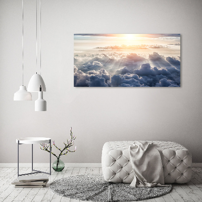 Tableau sur verre acrylique Vue des nuages à l'œil d'oiseau