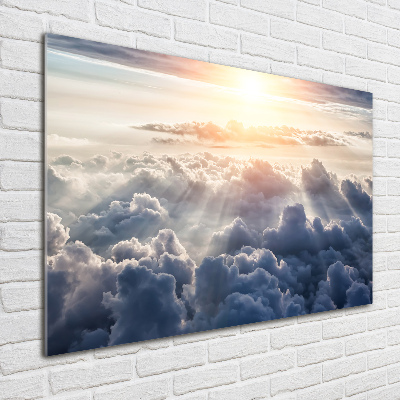 Tableau sur verre acrylique Vue des nuages à l'œil d'oiseau