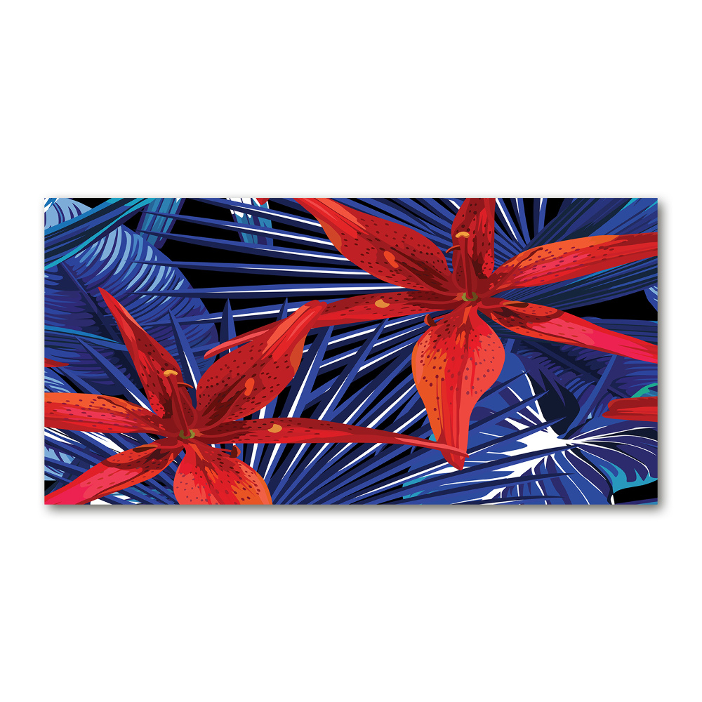 Tableau acrylique Fleurs exotiques