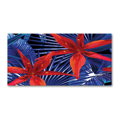 Tableau acrylique Fleurs exotiques