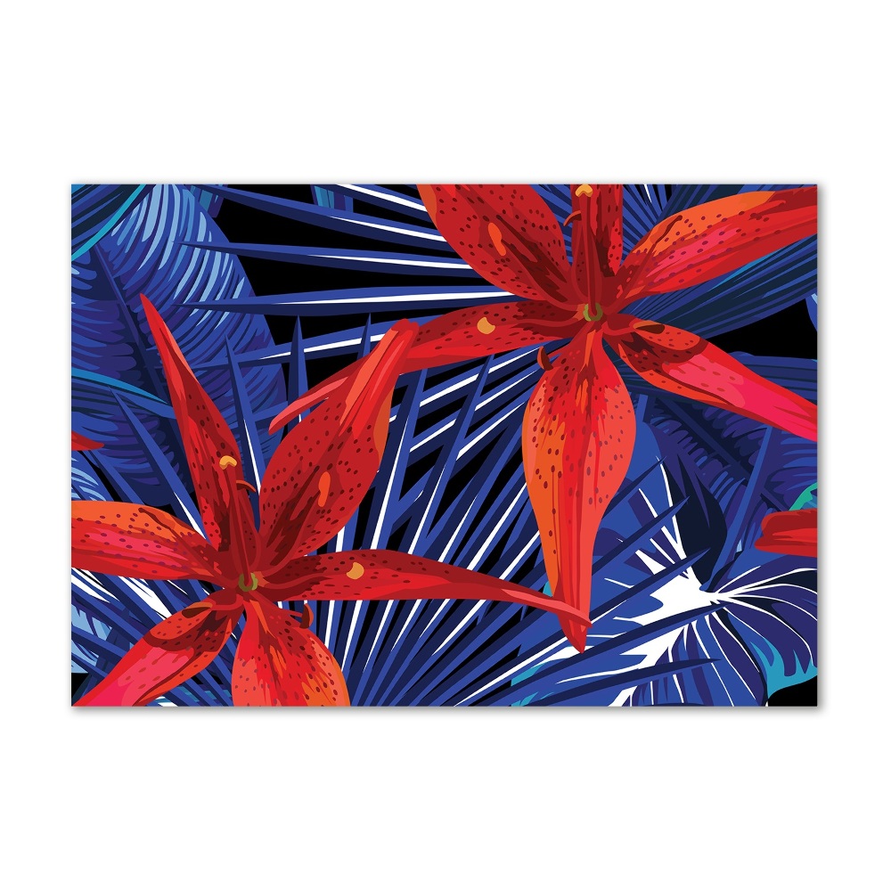 Tableau acrylique Fleurs exotiques