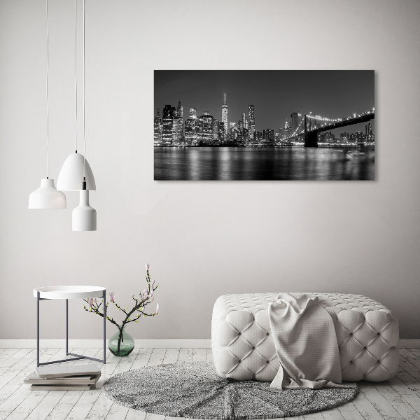 Acrylique tableau Manhattan la nuit