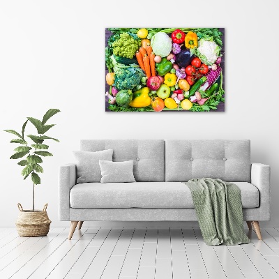 Tableau verre acrylique Légumes colorés