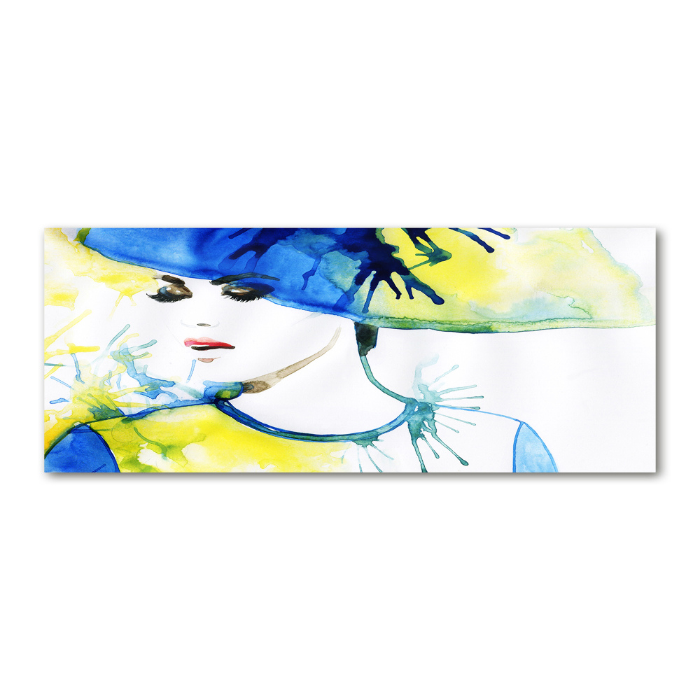 Acrylique tableau Femme au chapeau