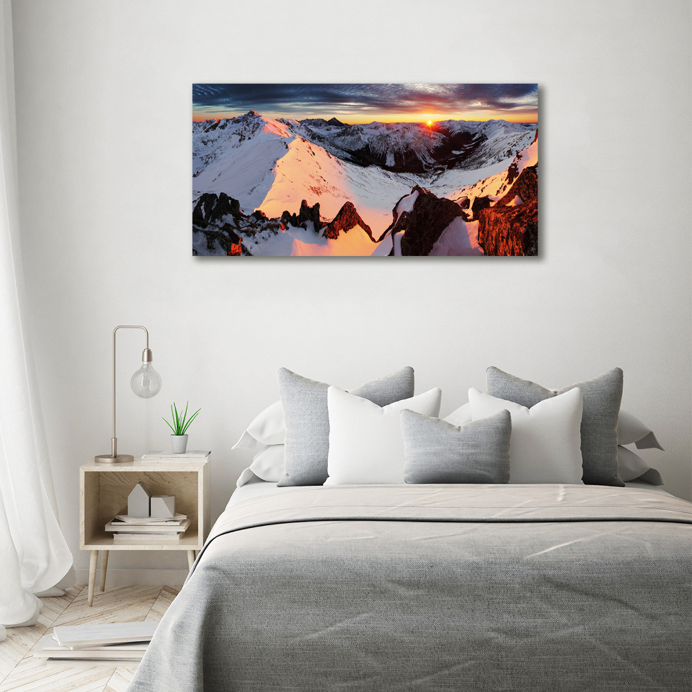 Acrylique tableau Montagnes en hiver