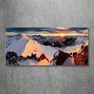 Acrylique tableau Montagnes en hiver