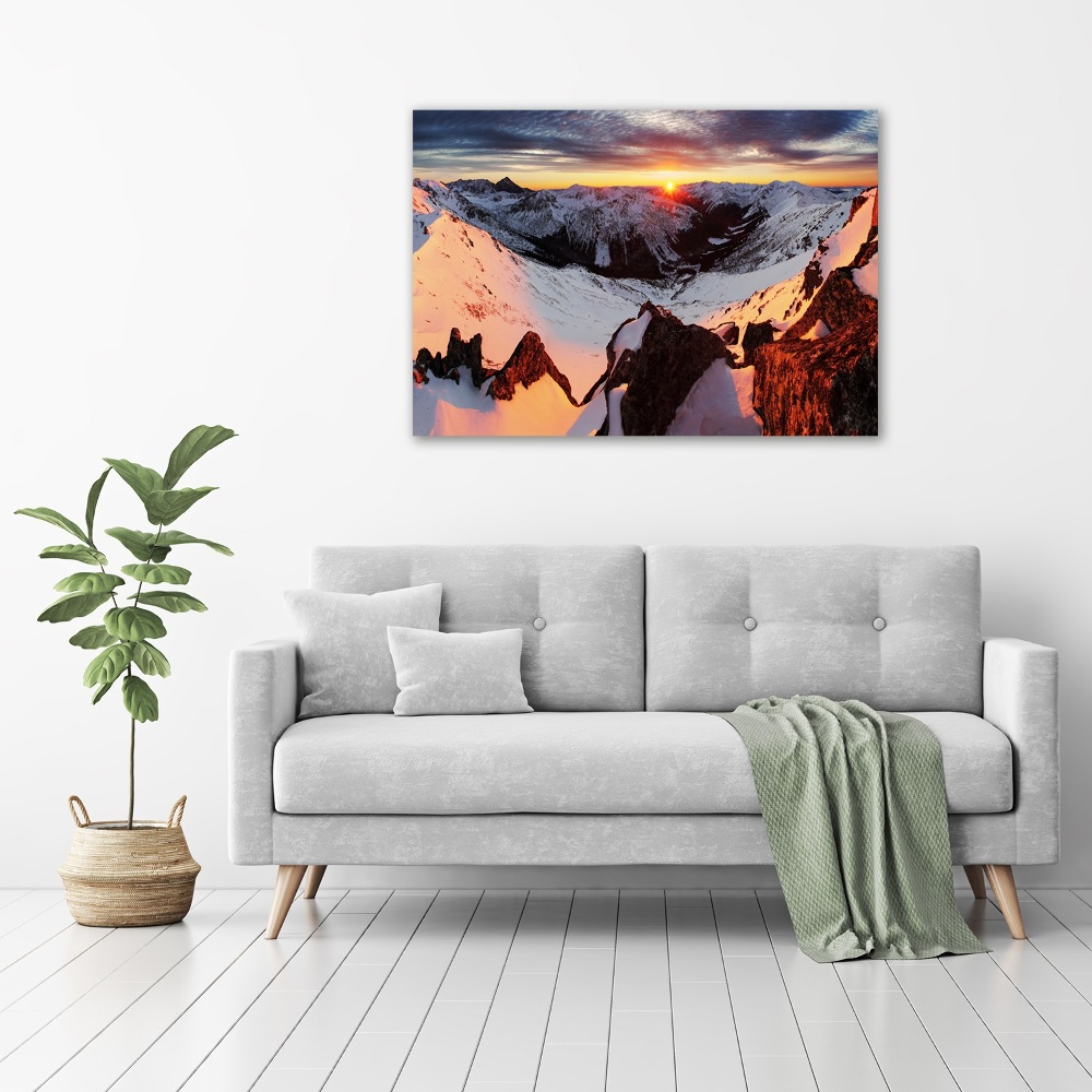 Acrylique tableau Montagnes en hiver