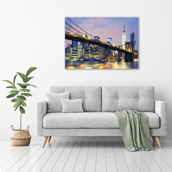 Tableau sur verre acrylique Pont de Brooklyn Manhattan