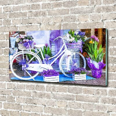 Tableau en acrylique Bicyclette blanche