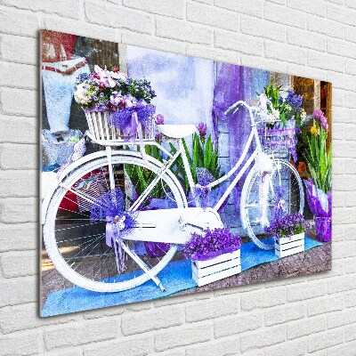 Tableau en acrylique Bicyclette blanche