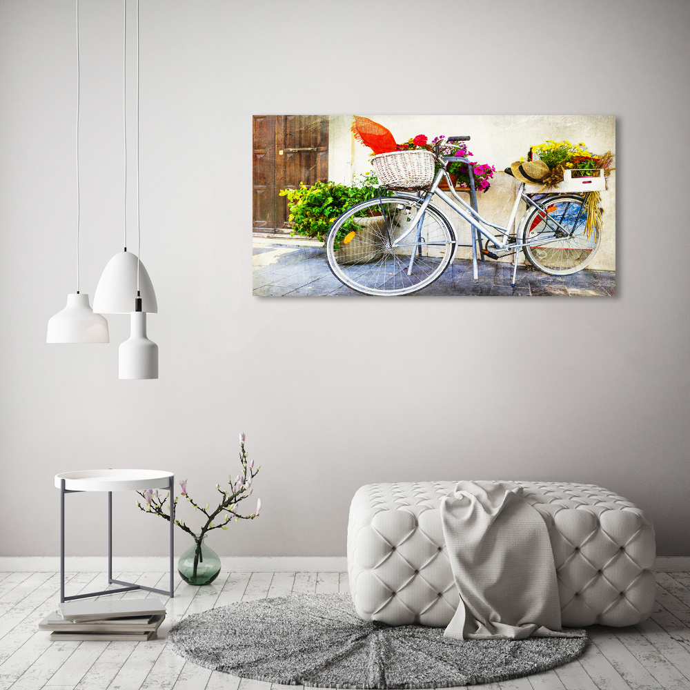 Acrylique tableau Vélo blanc