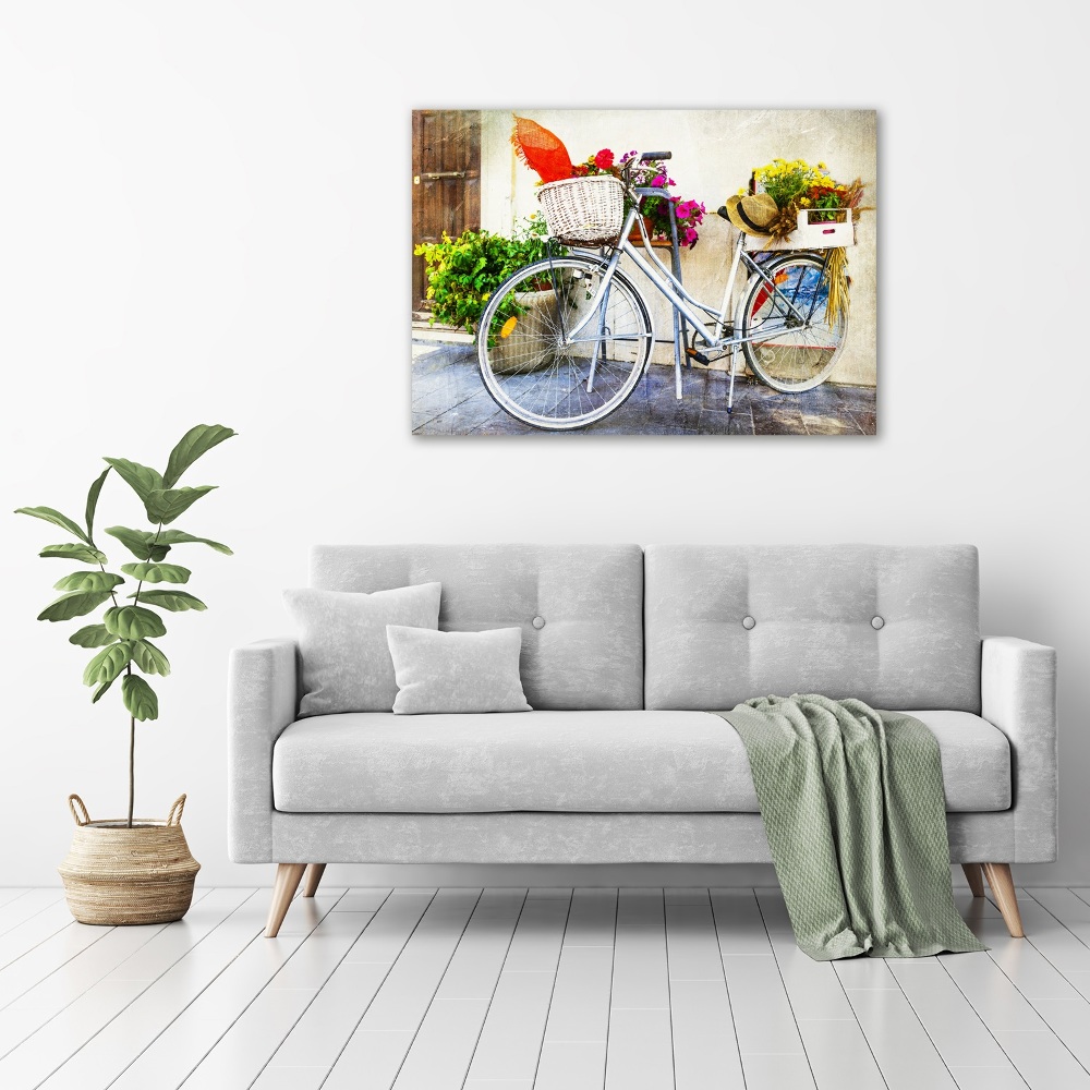 Acrylique tableau Vélo blanc