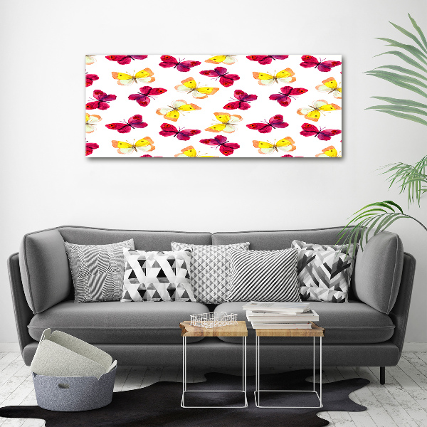 Tableau en acrylique Papillons et fleurs
