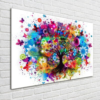 Tableau acrylique Arbre coloré